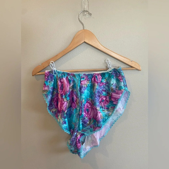 MYONNE Vintage 80s 90s Lingerie Set Purple Floral Design NWT Size Medium US Made - Picture 2 of 15